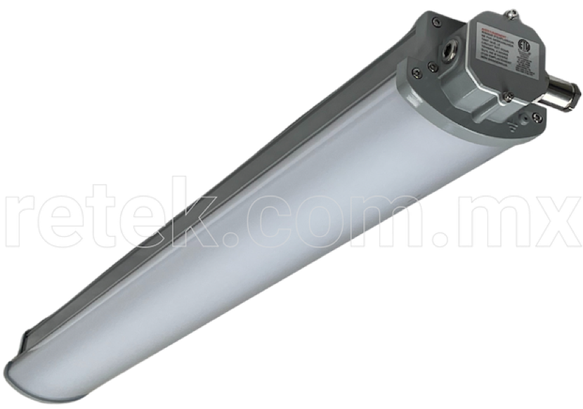 Lámpara LED lineal a prueba de explosión con certificación UL844, protección IP66, construcción IK10, difusor opalino